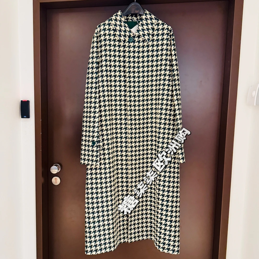 未使用 BURBERRY/博柏利 男士休闲商务风衣英伦千鸟格 单排扣长款