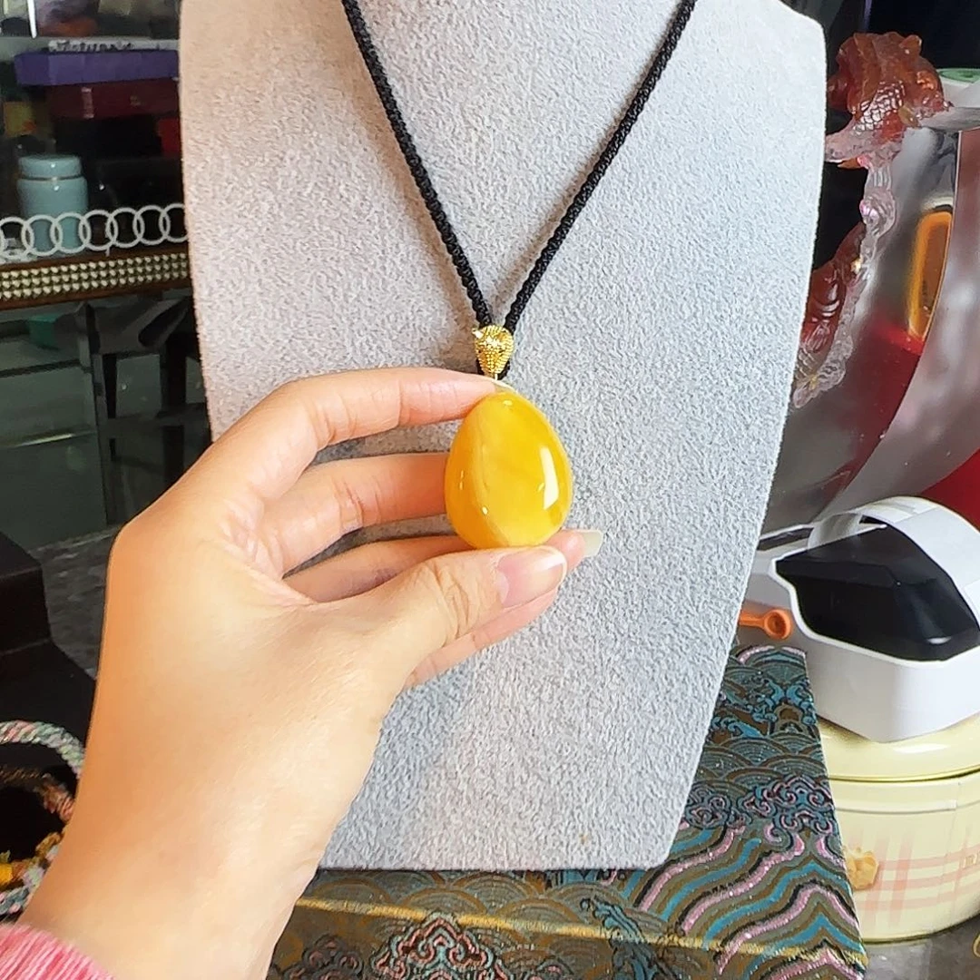 蜜蜡未镶嵌颈饰年份蜜蜡浓蜡水滴