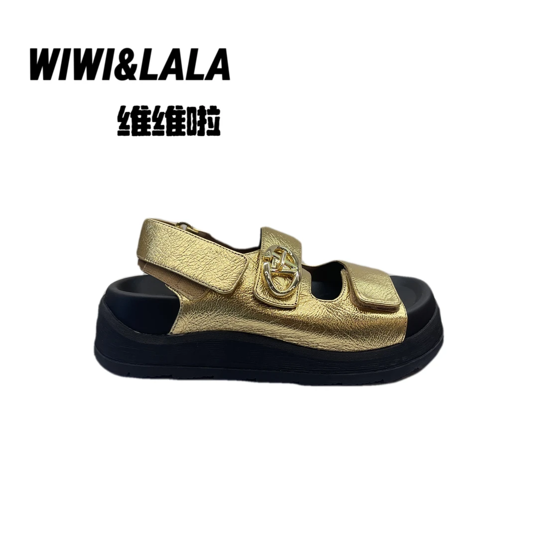 【维维啦】羊皮/牛皮厚底潮牌凉鞋5885-7