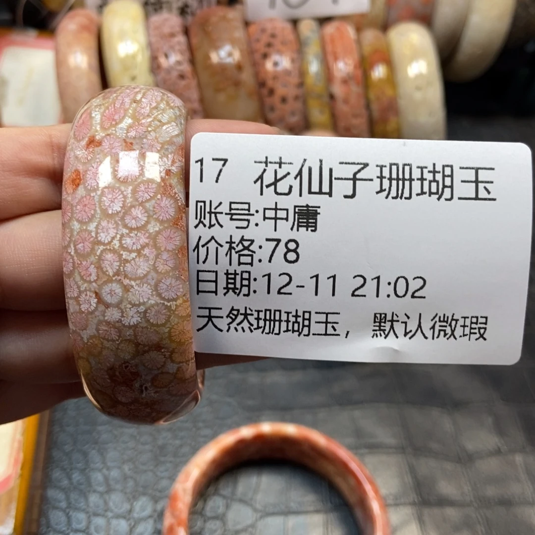 中***庸硅化珊瑚（珊瑚玉）未镶嵌珠宝半成品17