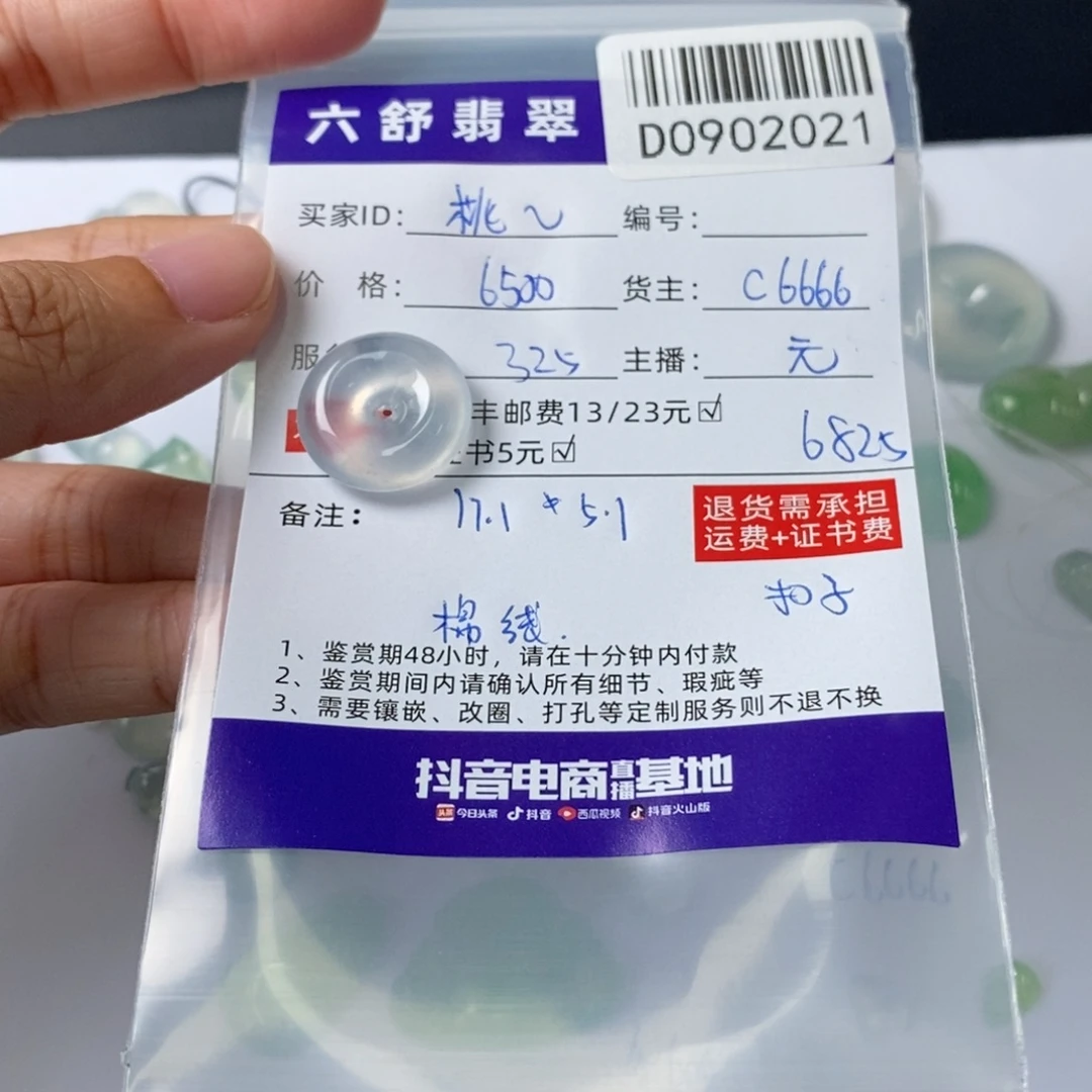 桃****未镶嵌挂件翡翠D0902021
