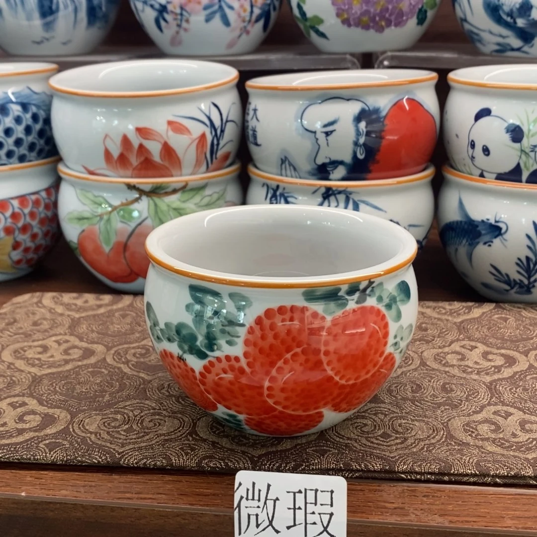 釉下彩老陶泥手工绘制