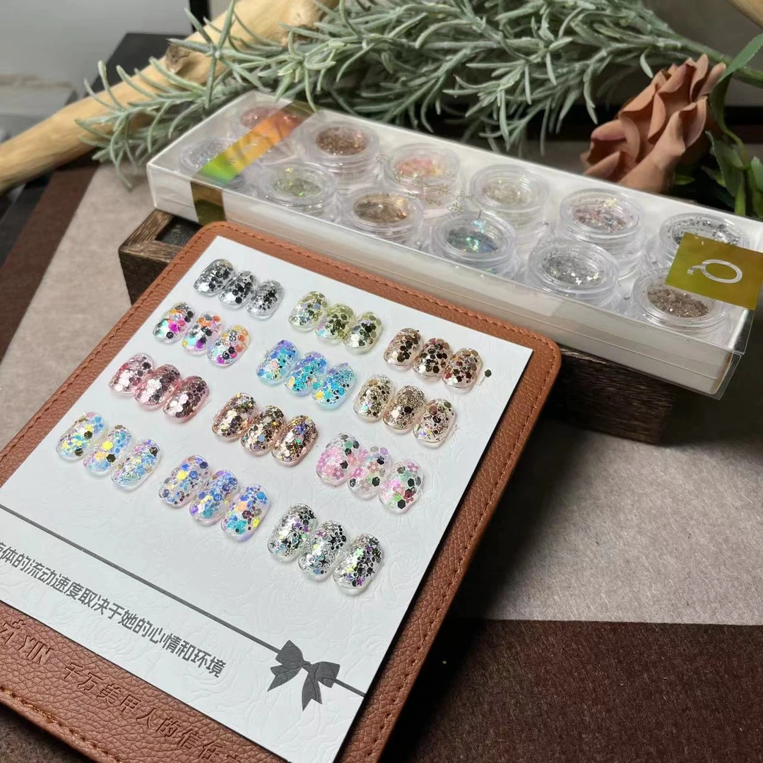 【12盒】笼中花·高端美甲饰品混合素材包亮片套装（不带色板）