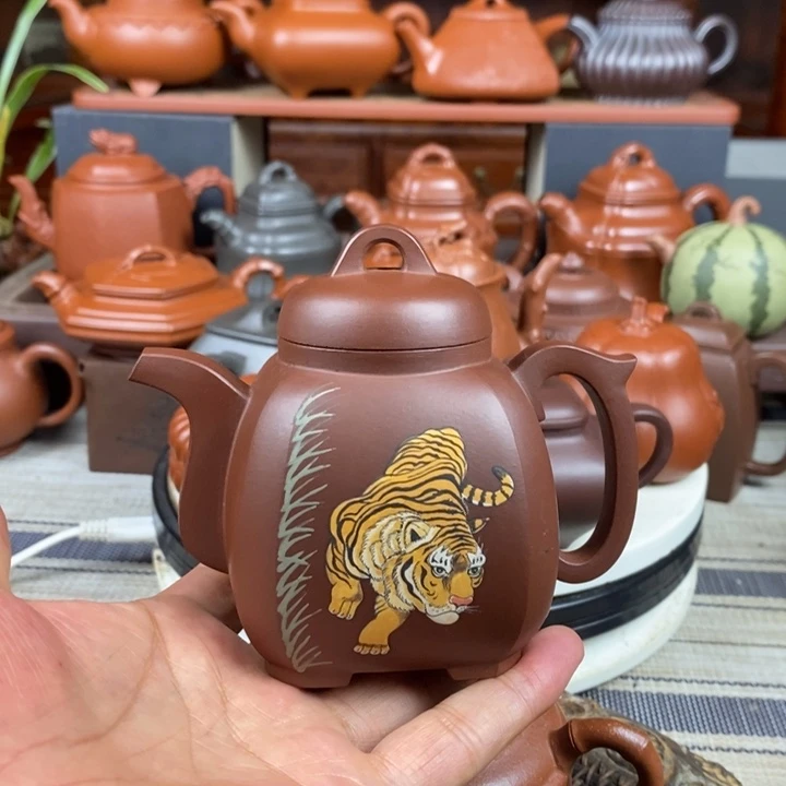 茶壶紫砂福韵八方260cc原矿老紫泥特价