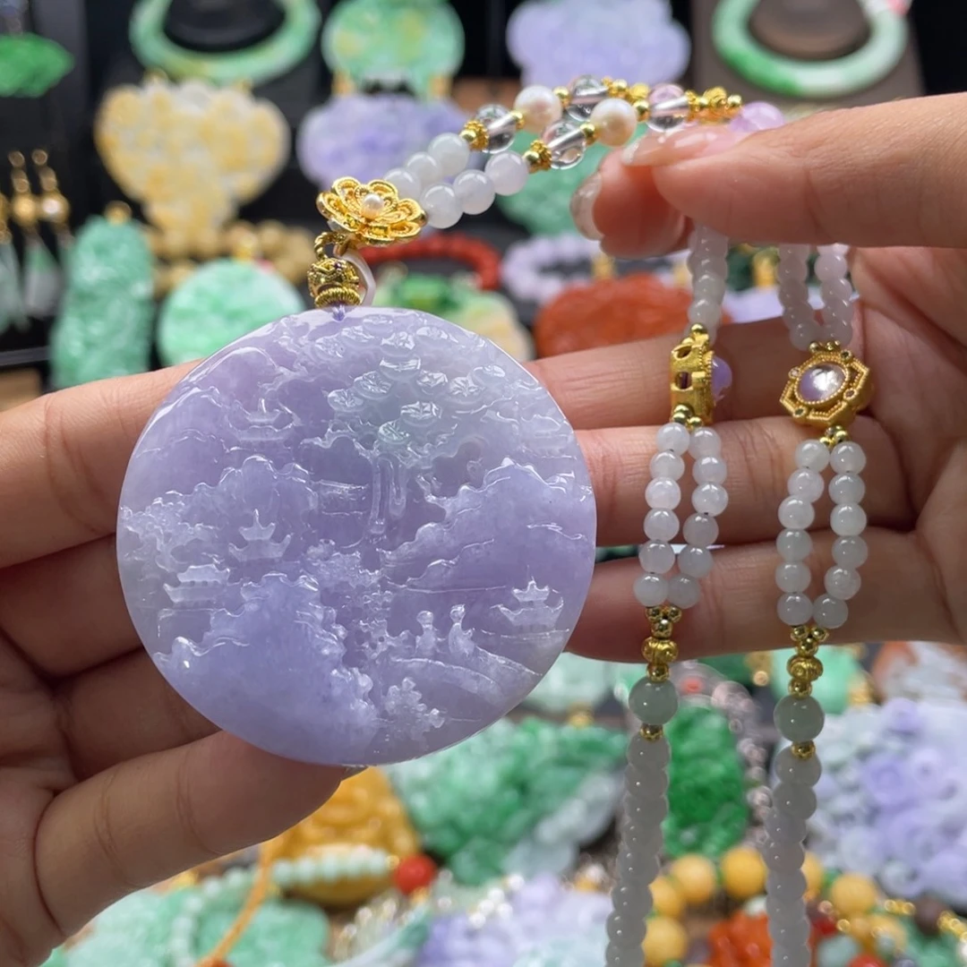 翡翠未镶嵌颈饰代编织