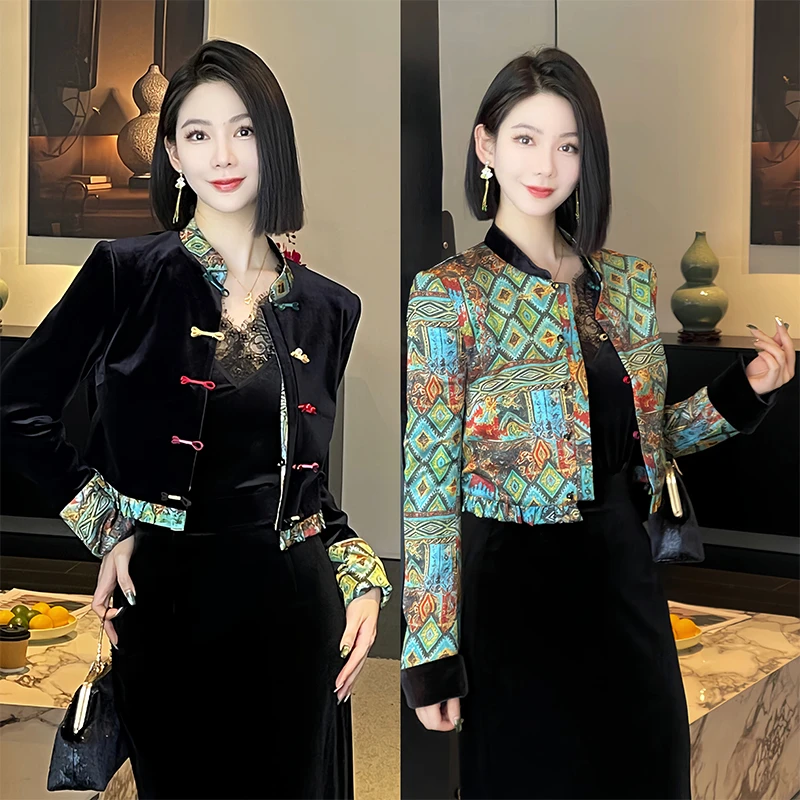 格娜2025秋季新款中国风外穿女款爆款2025新款外套正反两穿女套装