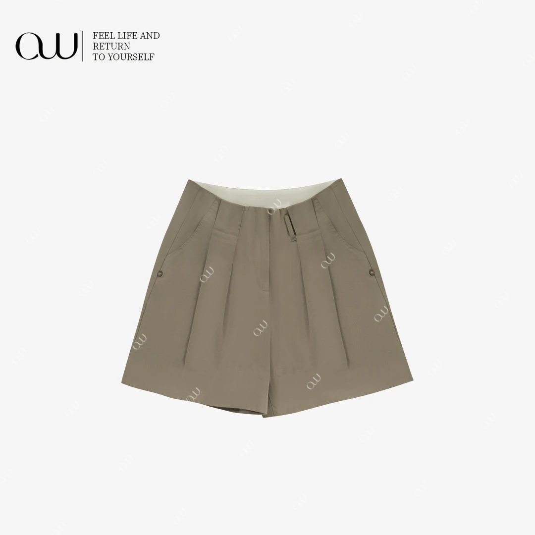 【老白不白】夏款简约西装时尚百搭宽松短裤OW252DK008C