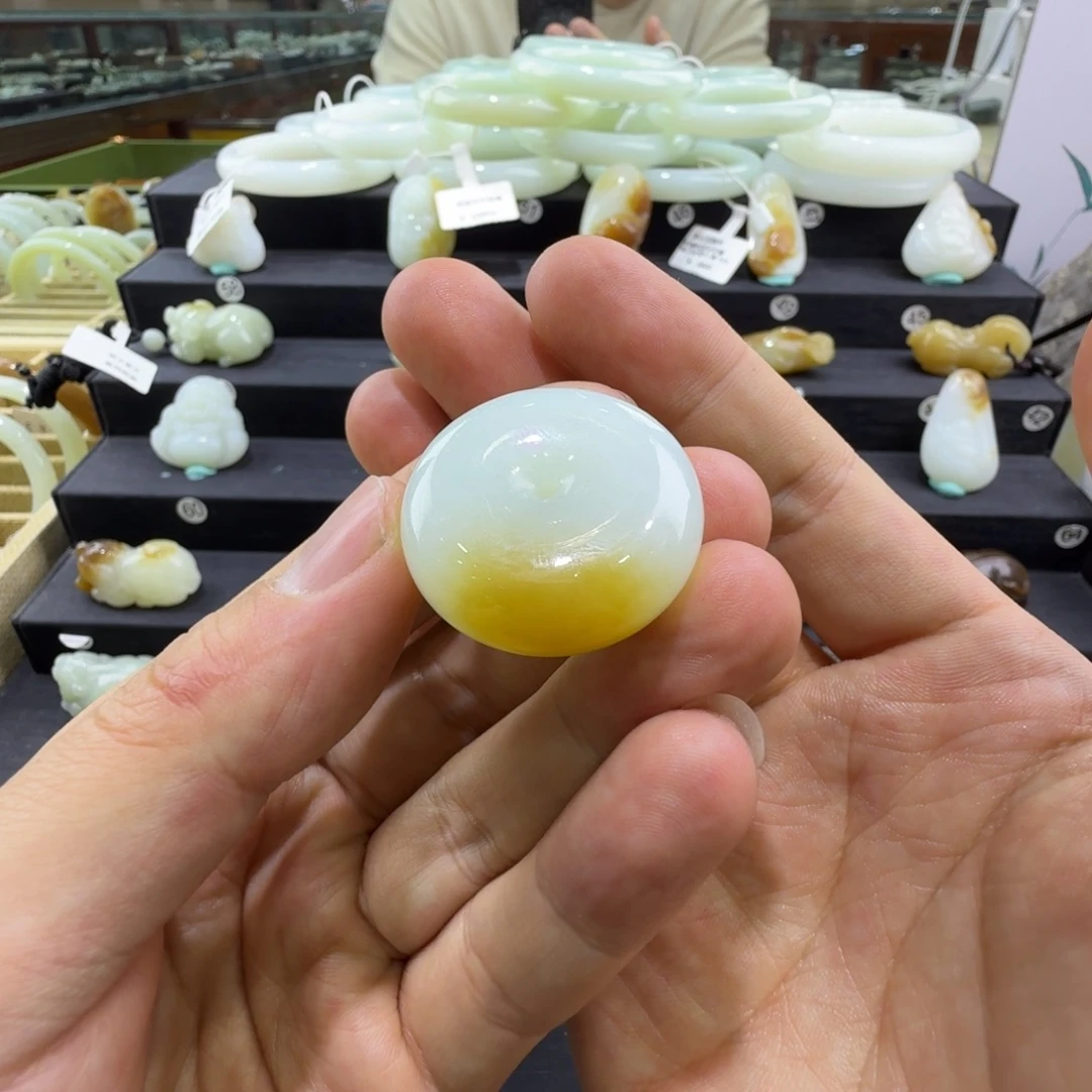 和田玉未镶嵌吊坠(赠链)新疆和田玉平安扣卡30