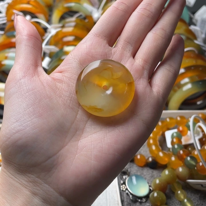 蛇纹石玉平安扣未镶嵌