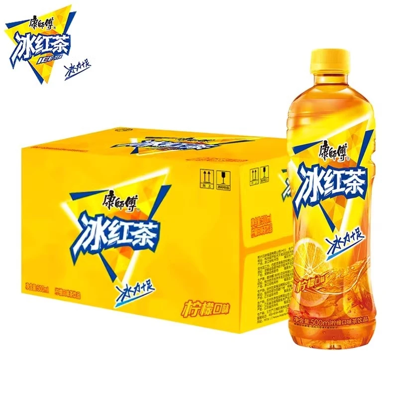 康师傅柠檬冰红茶绿茶冰糖雪梨多500ml*15瓶口味混合可选整箱批发