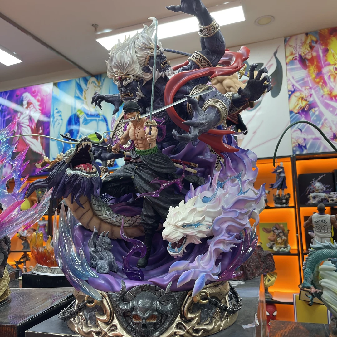 （现货春节福利）充电发光 左青龙右白虎地狱阎魔索隆 高约38cm手办