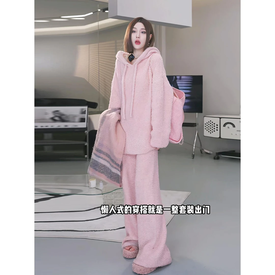 陈星诺 月光变奏曲 慵懒风连帽毛衣秋冬新款冬季小冬季长裙套装