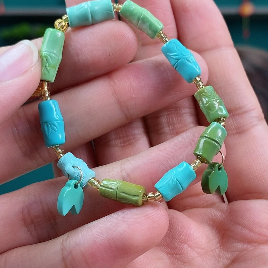 绿松石珠宝奇石18K金镶嵌