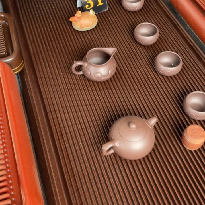 紫色圆边电木茶盘