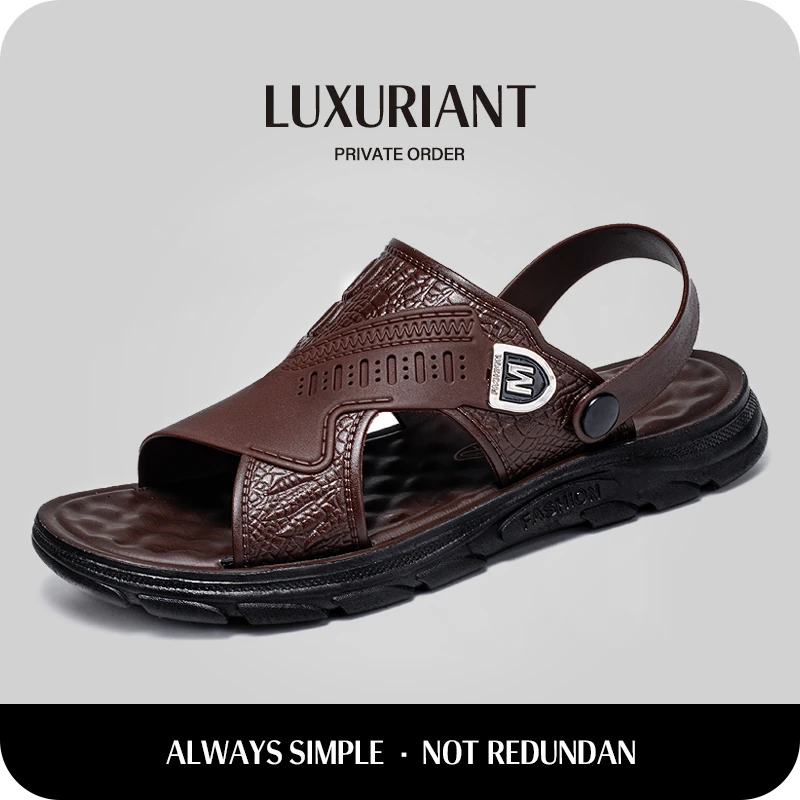 厚底男款凉鞋2025夏季开车凉鞋耐磨休闲防滑软底沙滩鞋两用凉拖鞋