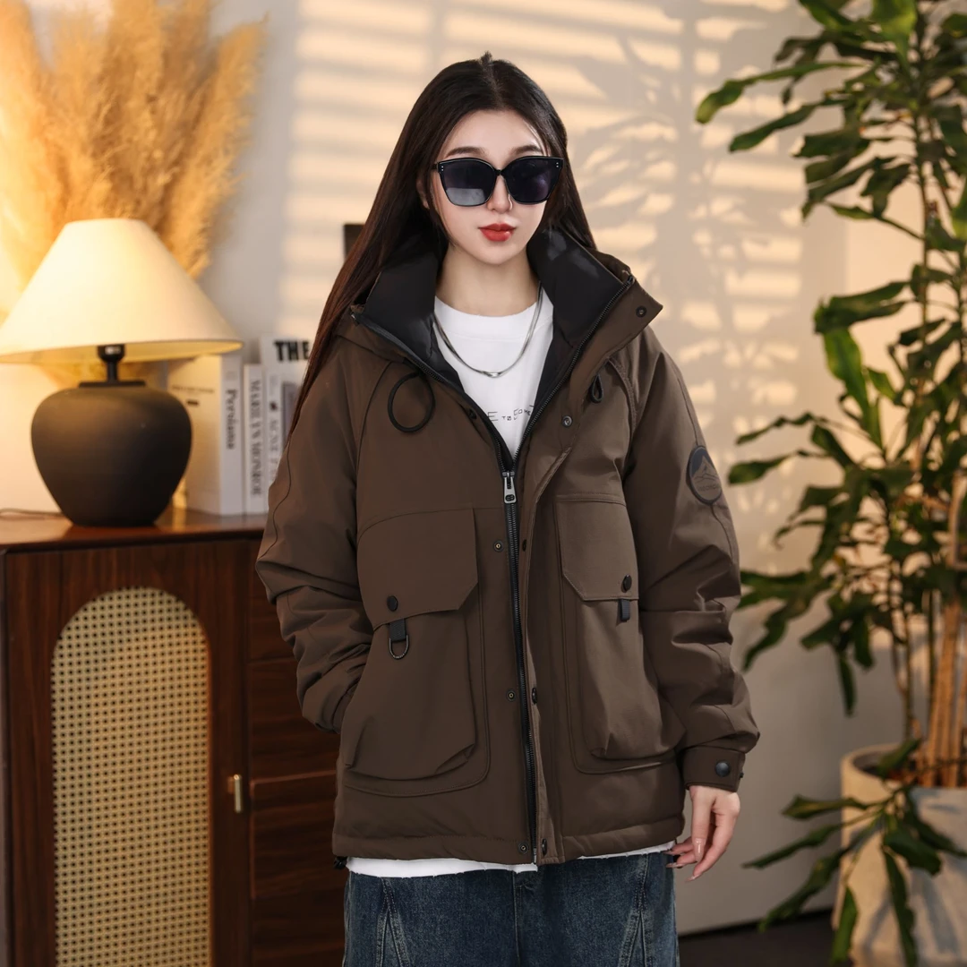 【Zo·Ran】2025冬季新品90绒防风冲锋衣连帽男女同款休闲情侣羽绒服