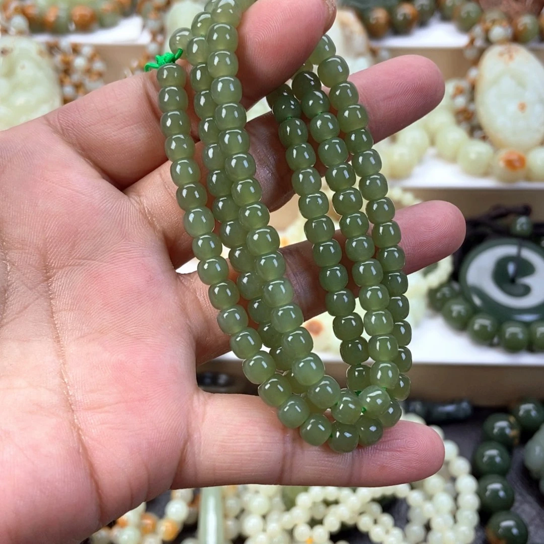 透闪石质玉手链未镶嵌晨*