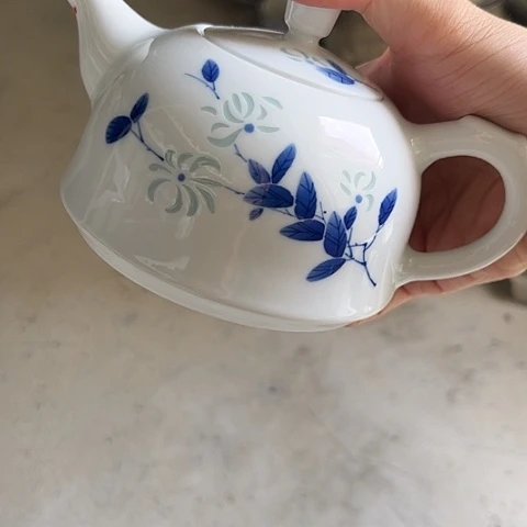 富裕手绘山丹丹茶壶一个