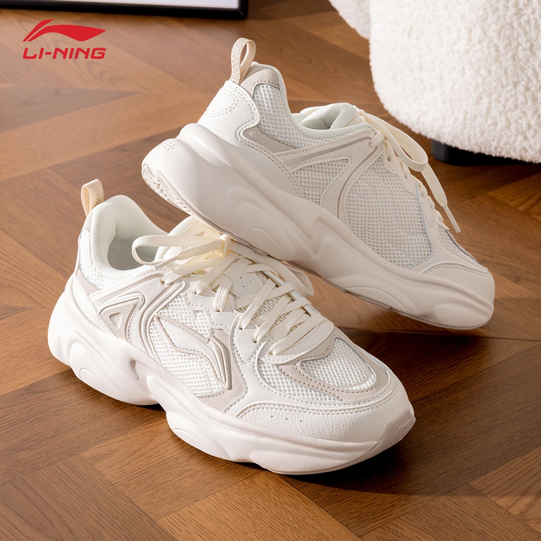 李宁奶椰女款老爹鞋2025夏季新品时尚百搭运动鞋软底轻便休闲鞋