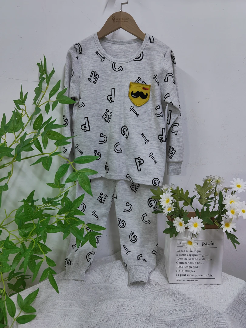 益友小蚂蚁儿童家居服纯棉秋衣秋裤断码清仓捡漏款