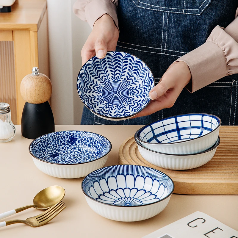 青花瓷釉下彩家用5.25英寸多功能碟子小吃碟小碗吐骨碟