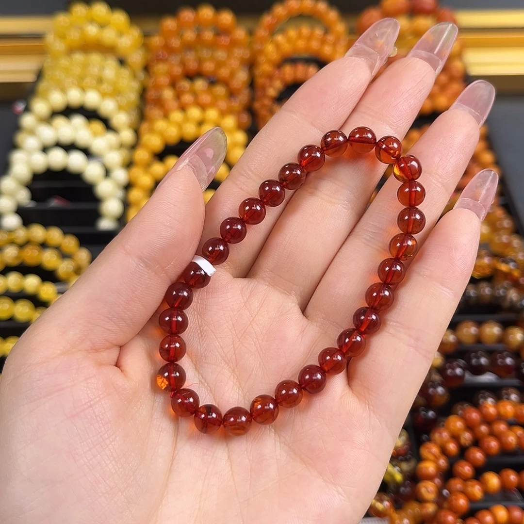 未镶嵌琥珀裸石血珀手串