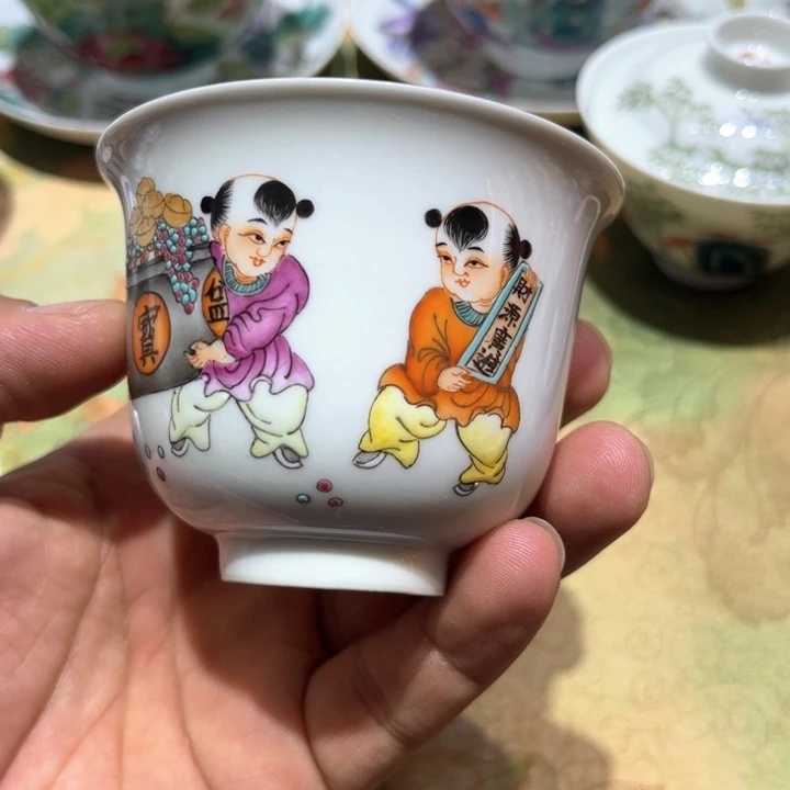 纯手绘精品盖碗杯