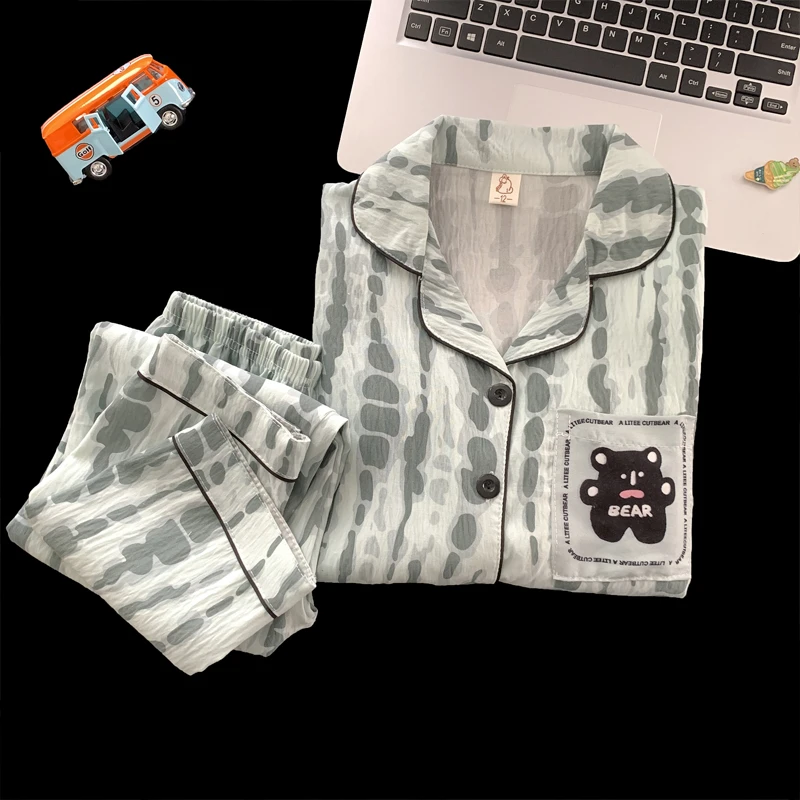 男童云朵棉睡衣春秋开衫长袖2025新款男孩家居服儿童中大童空调服