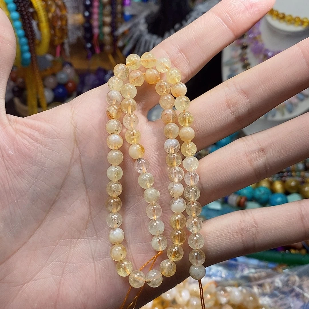石英质玉未镶嵌，黄塔金6mm，