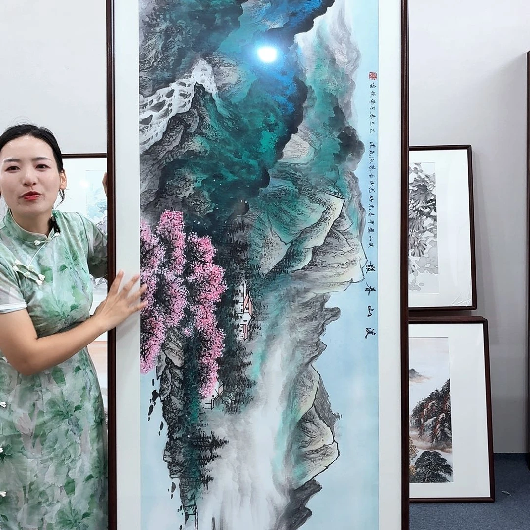 国画手绘作品210×80尺寸