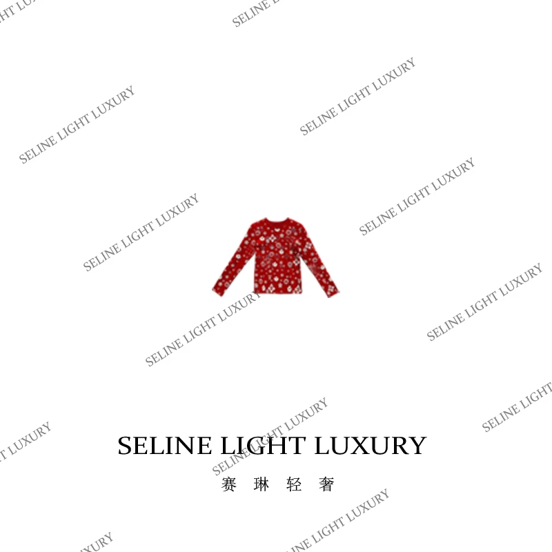 2024 SELINE 秋冬迎新春红色圆领内搭T恤上衣【24Q-132】