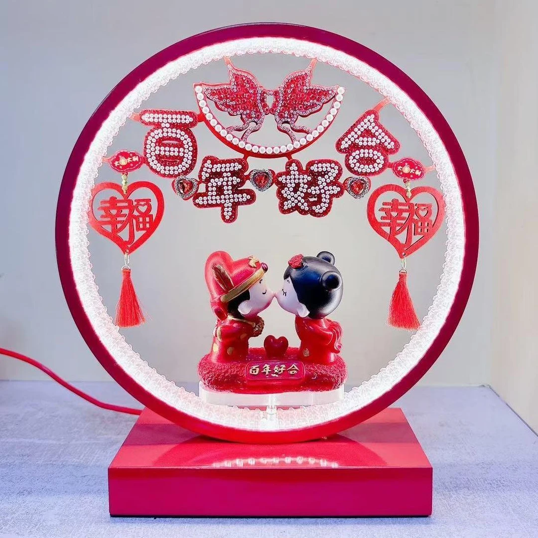 新疆西藏包邮结婚礼品台灯送新娘陪嫁礼物长明灯卧室床头轻奢台灯