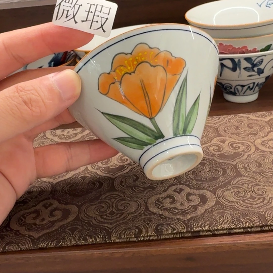 釉下手绘茶具微瑕