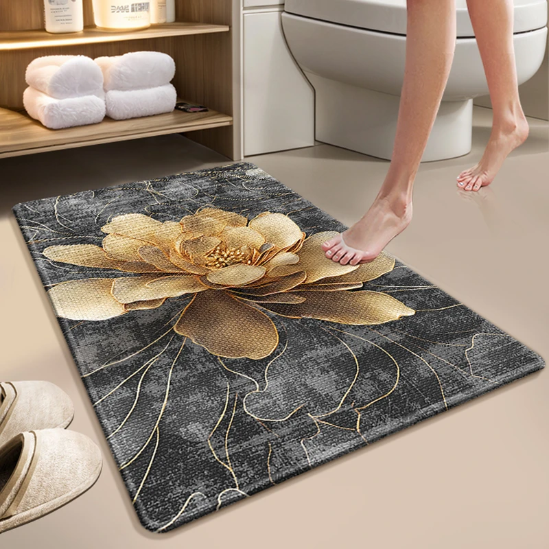 高档卫生间吸水地垫浴室防滑脚垫洗手间厕所门口防水地毯家用加厚