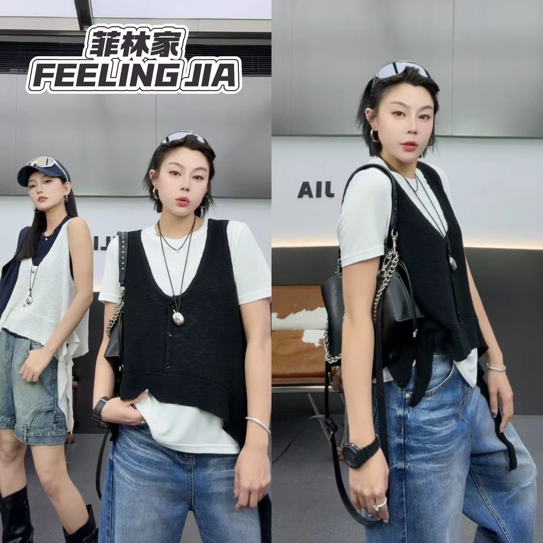 菲林家FL 2289【全机针织】 小众不规则针织背心