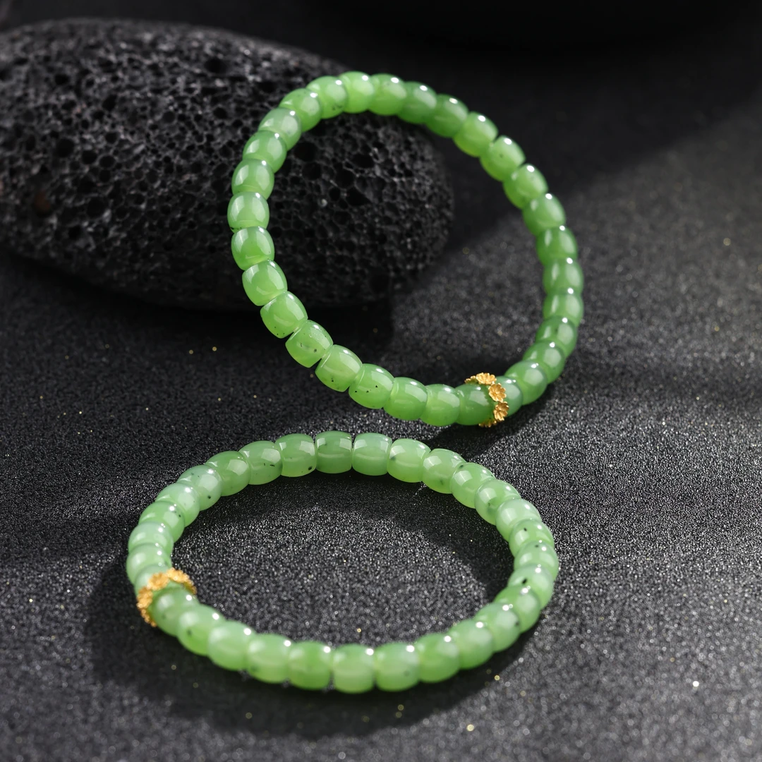 【举石臻选】TA1108-564-36和田玉手串18k（一件/多样性发/约6mm+）Z