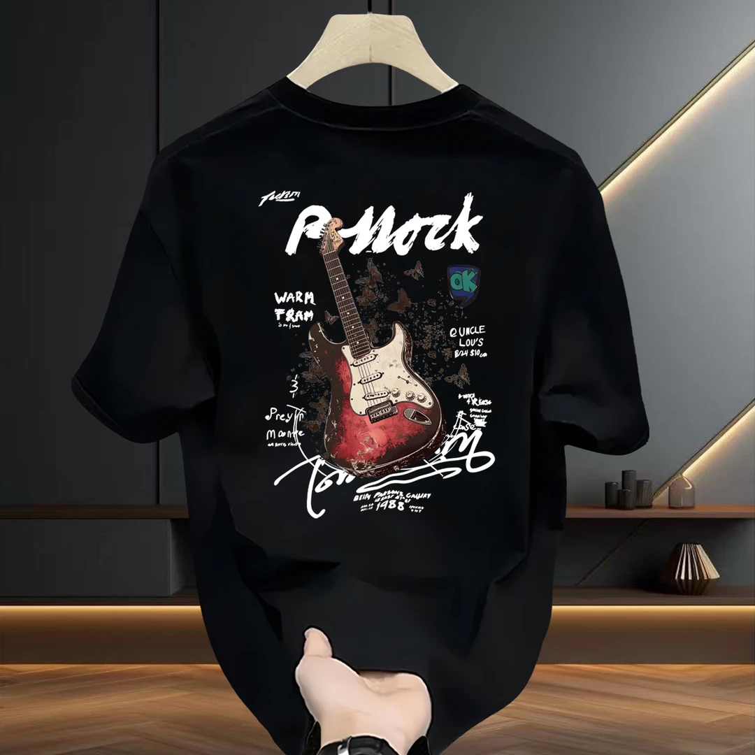 网红潮牌男士纯棉短袖t恤男圆领上衣印花美式高街潮流休闲ins夏季