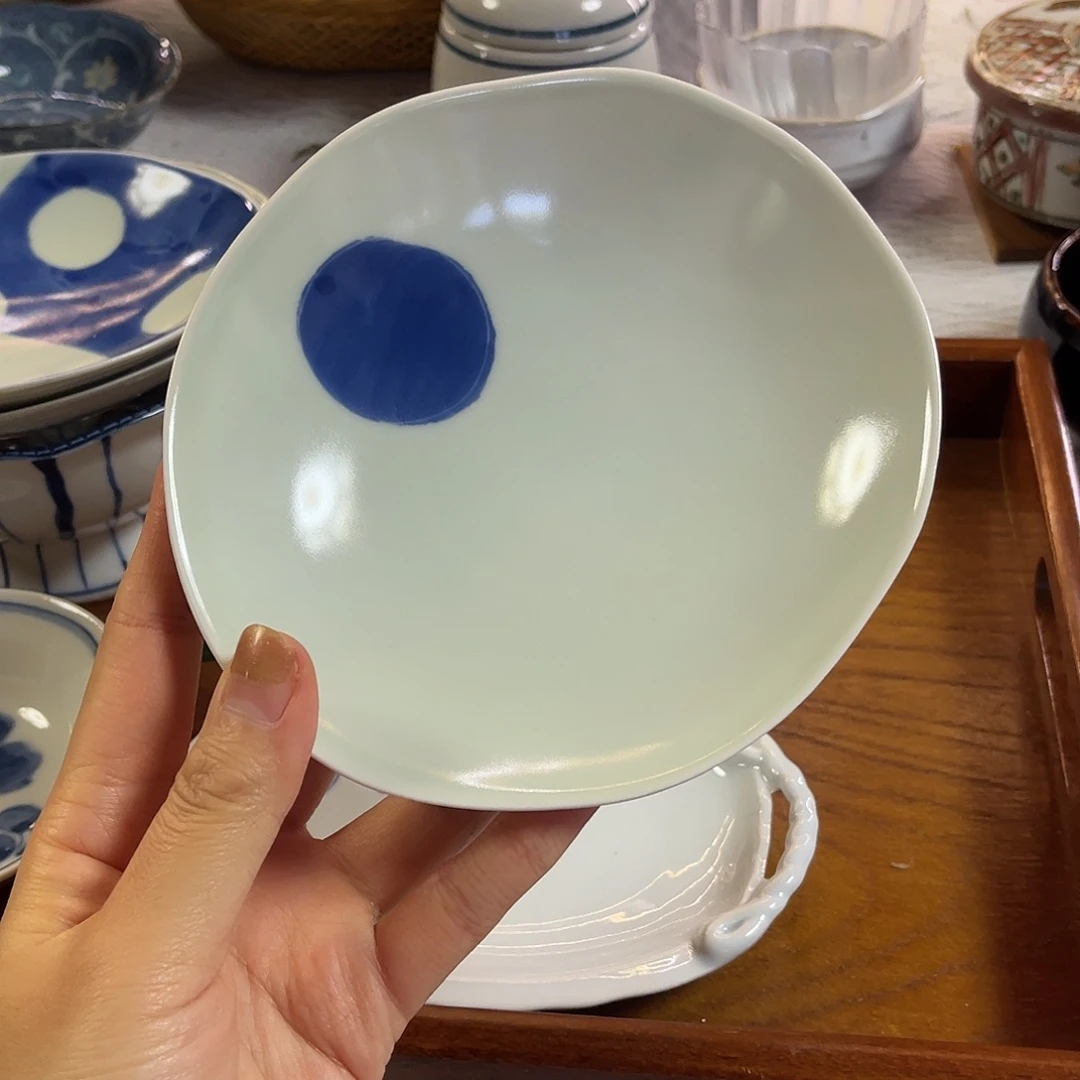 瓷片青花异形青白瓷盘21