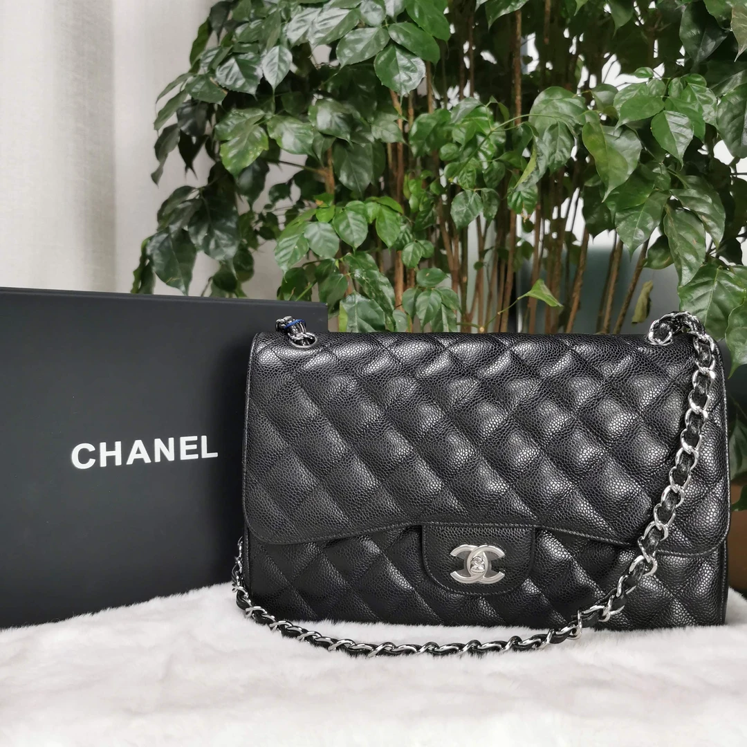 99新 Chanel/香奈儿 久泷/jumbo黑银荔牛 15363371