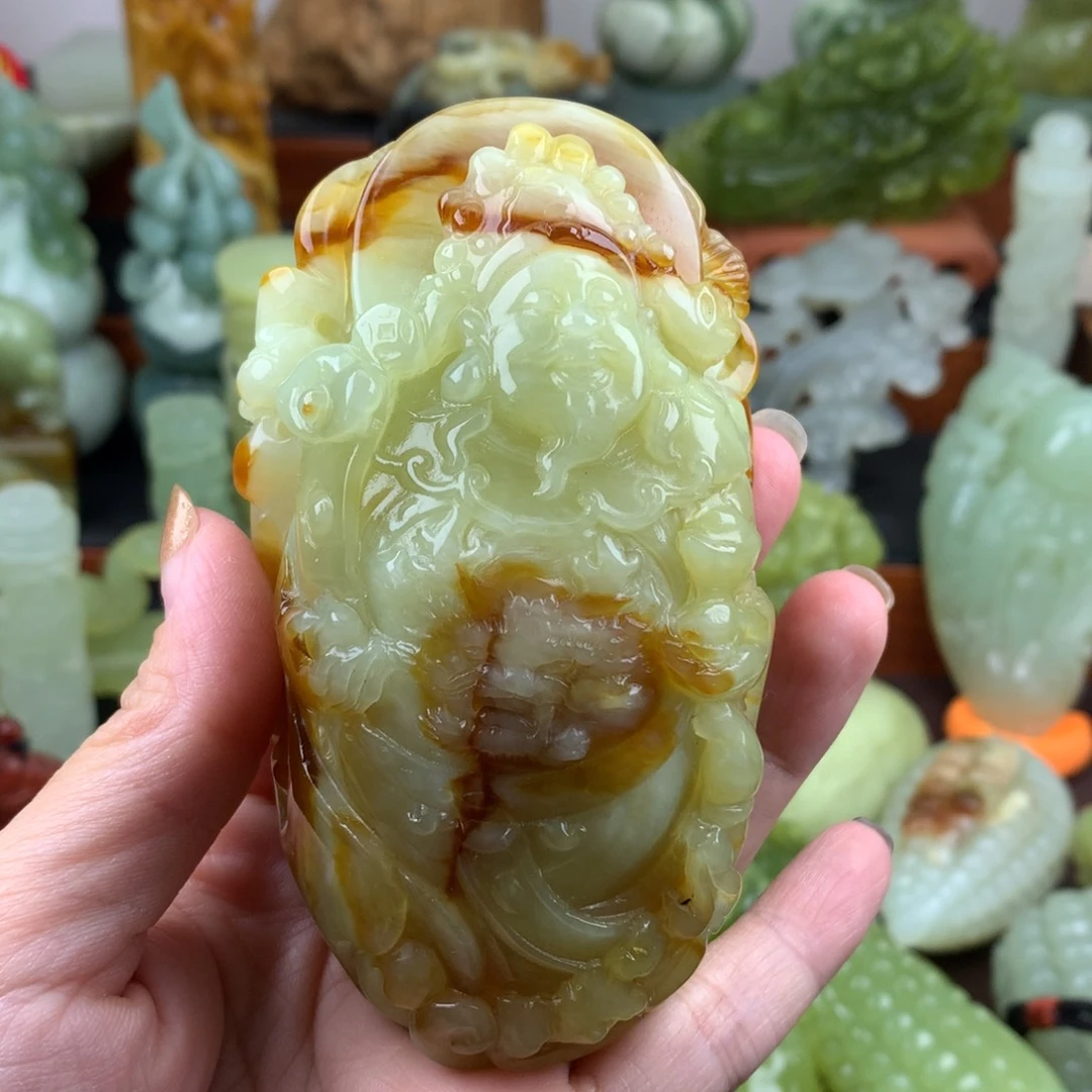 岫玉未镶嵌手把件