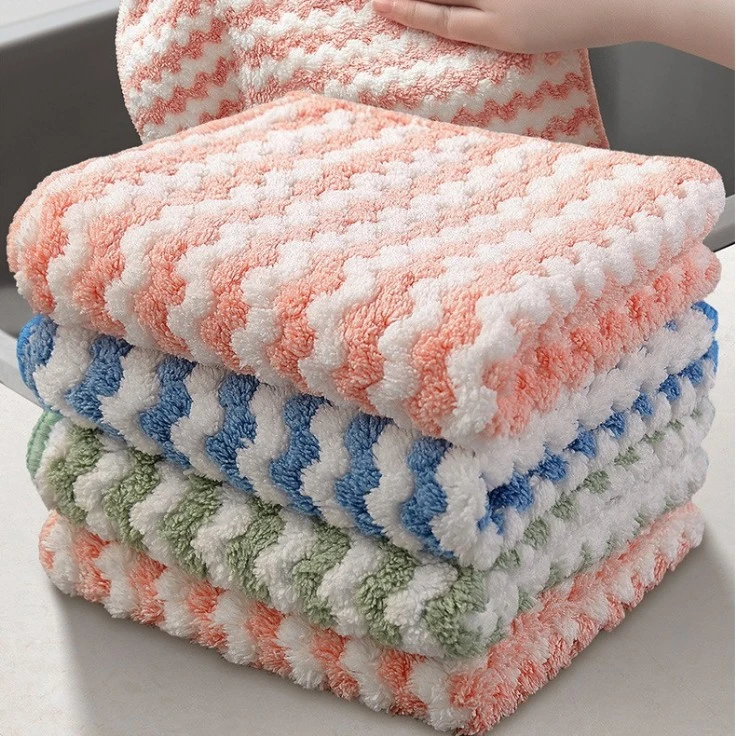 涤纶厨房抹布毛巾洗碗布家用鱼鳞懒人擦桌子清洁不掉毛吸水易清洁