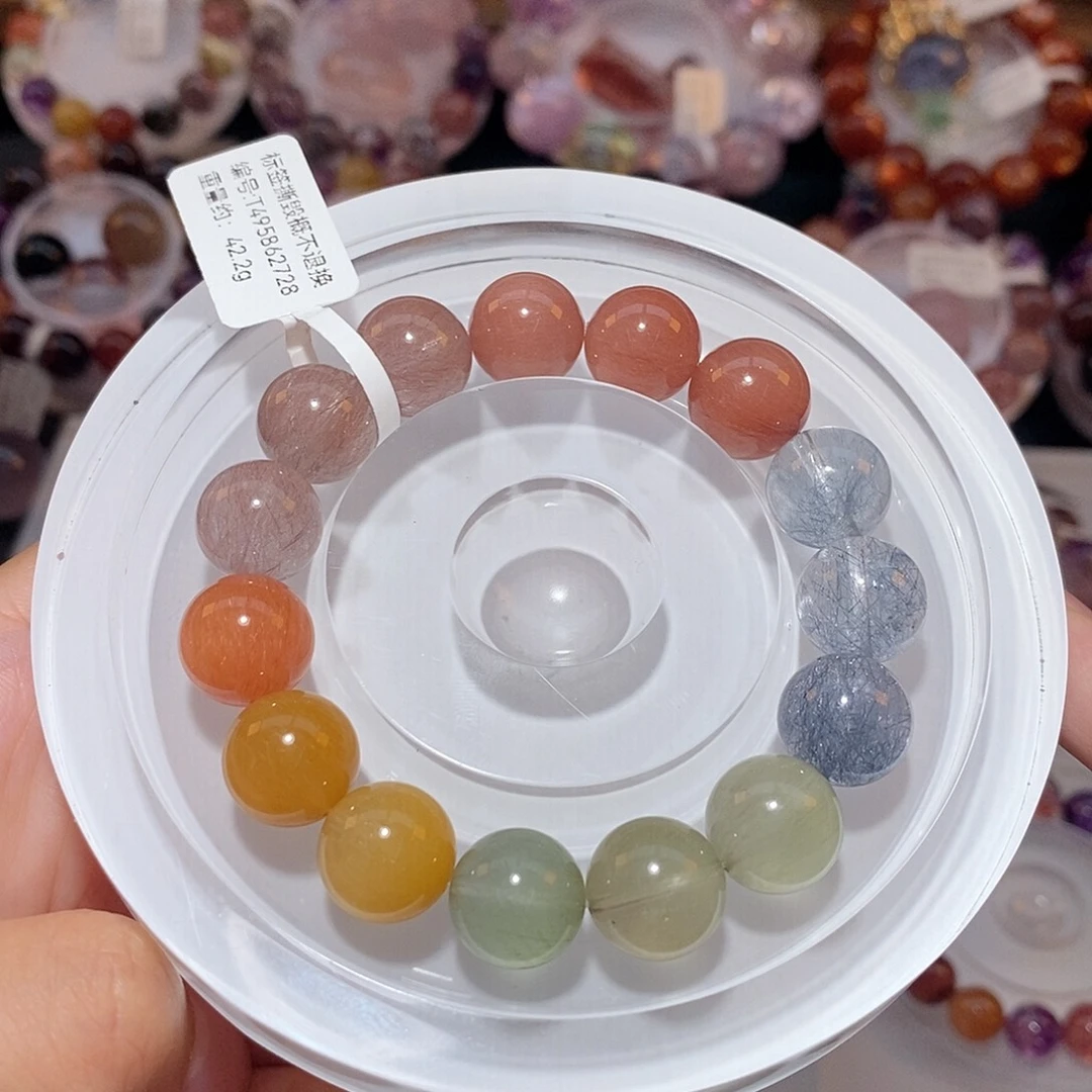 水晶手链未镶嵌F彩兔毛12.6