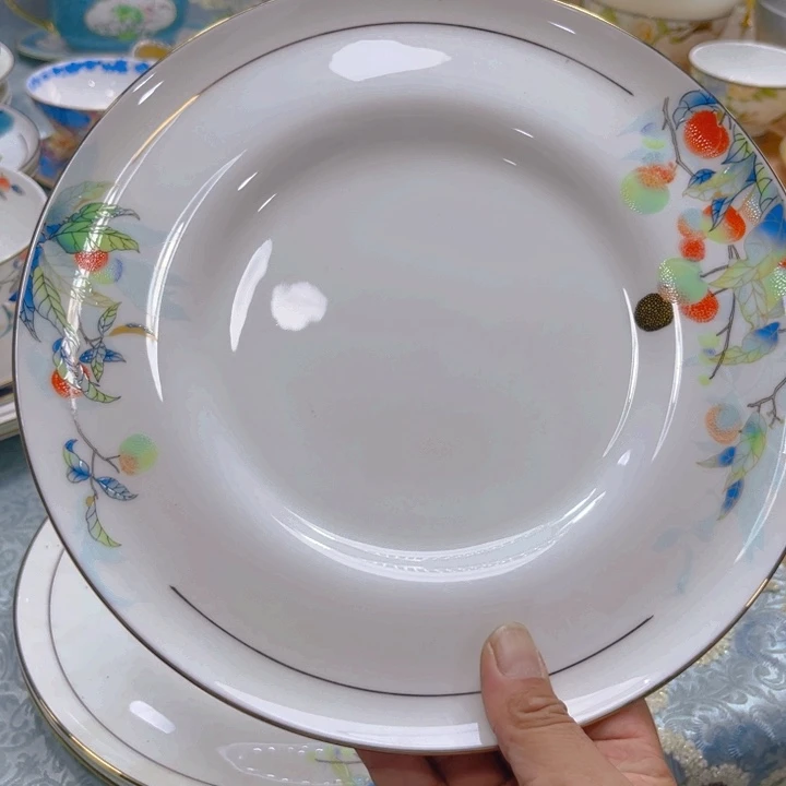 瓷片荔枝十寸大盘一个微瑕