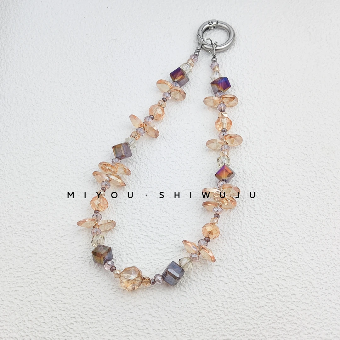 钛钢吊坠 霓凰手机链气质轻奢时尚彩色紫色中古