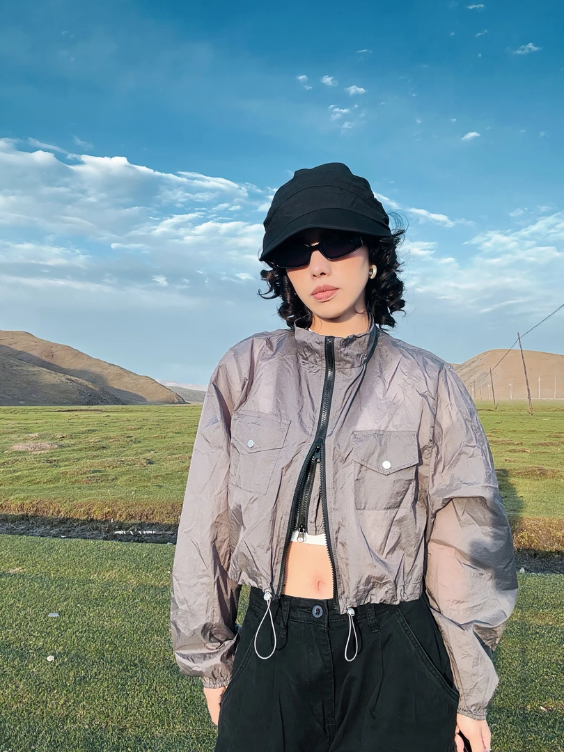 短款工装风三色防晒衣