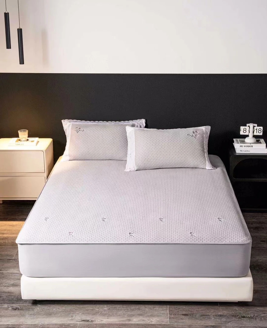 「郁金香」金小姐 高品精致刺绣郁金香床笠款三件套海洋丝～