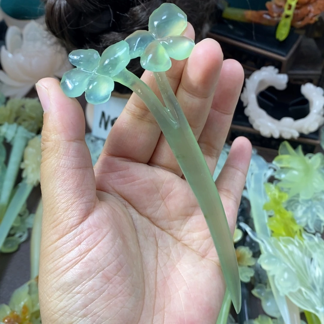 蛇纹石玉未镶嵌发饰