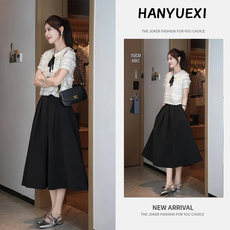 夏季一整套女装2025年新款韩版减龄气质休闲短袖上衣半身裙两件套