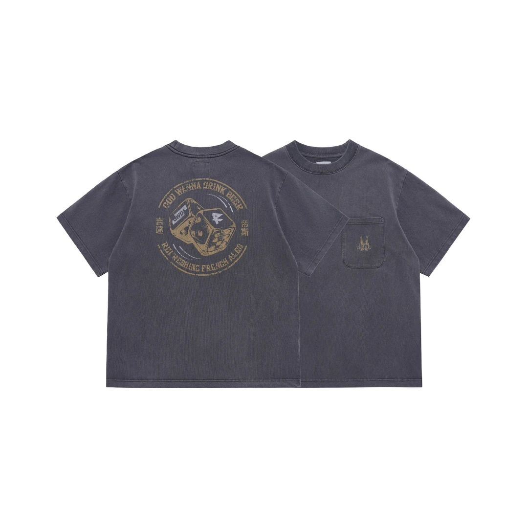 GWDS X RFA 重磅水洗阿苏特染印花做旧短袖TEE