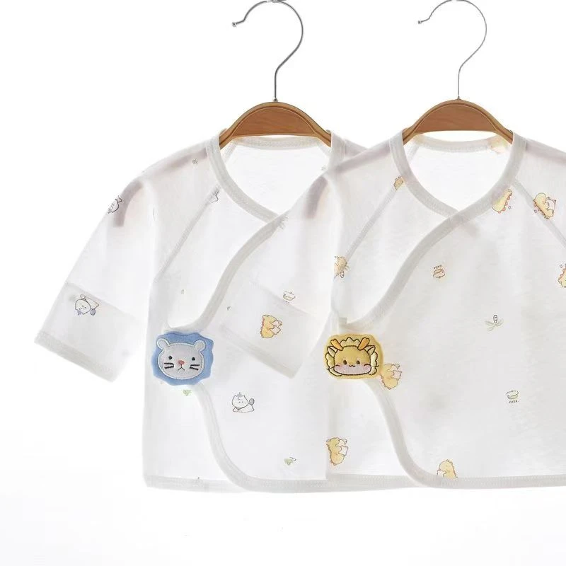 【两件装】婴儿半背衣夏季薄款新生儿上衣刚出生宝宝睡衣